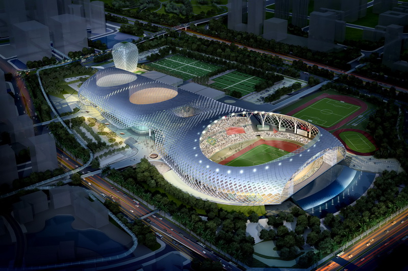 El "Capullo de Primavera" de la construcción de muros cortina de Fangda - Centro Deportivo de la Bahía de Shenzhen