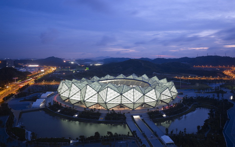 "Green Crystal" - Gimnasio principal del Centro de la Universiada de Shenzhen (sede de la competición deportiva)