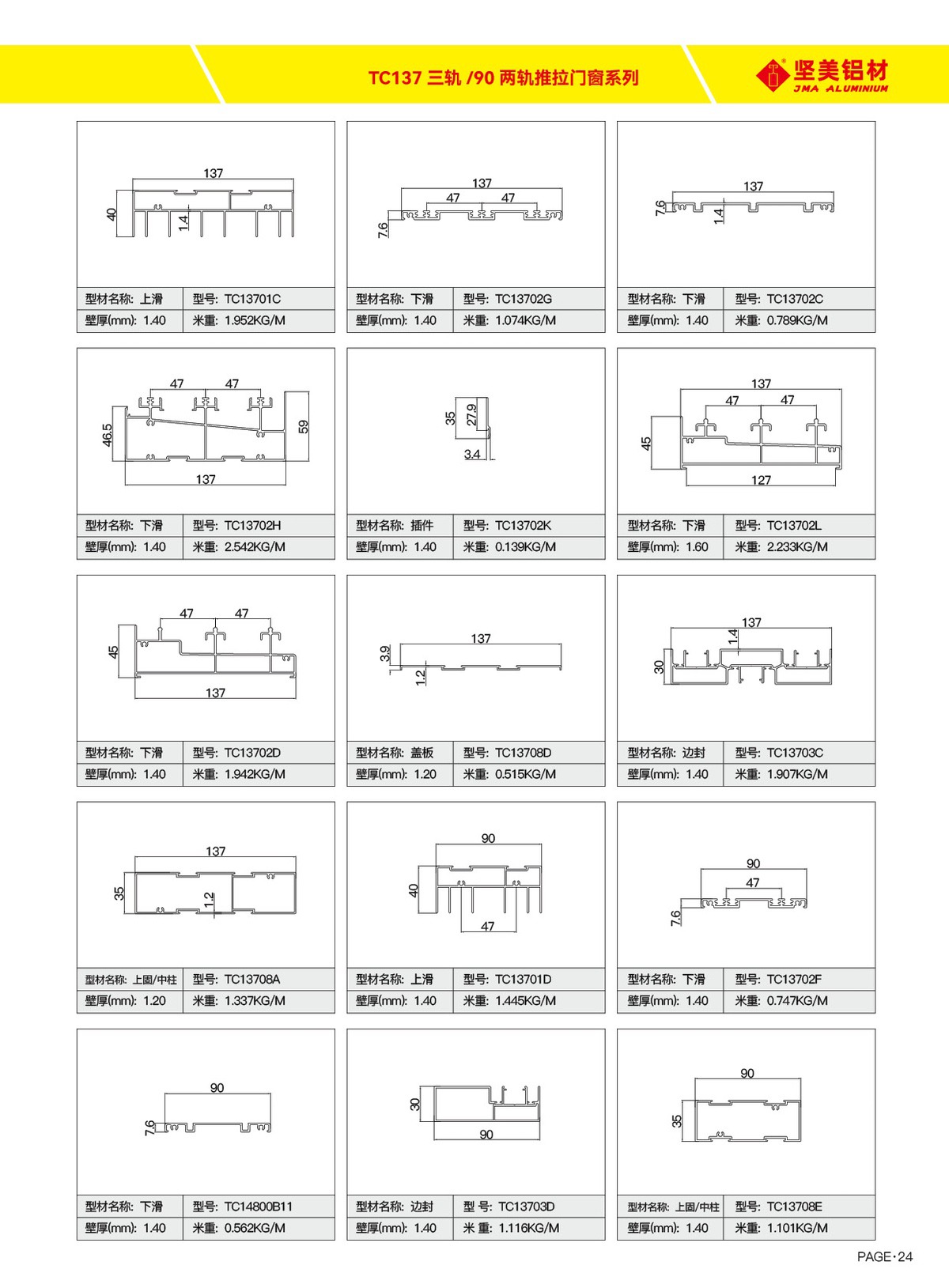 TC137三軌／90兩軌推拉門(mén)窗系列