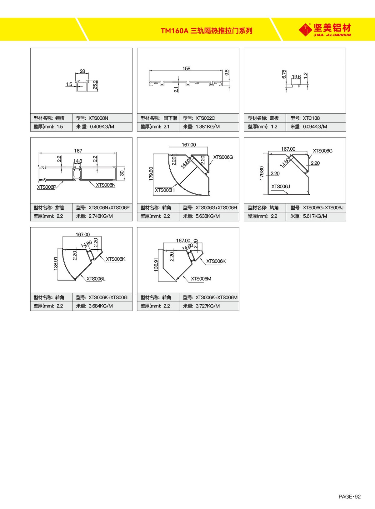 TM160A 三軌隔熱推拉門(mén)系列