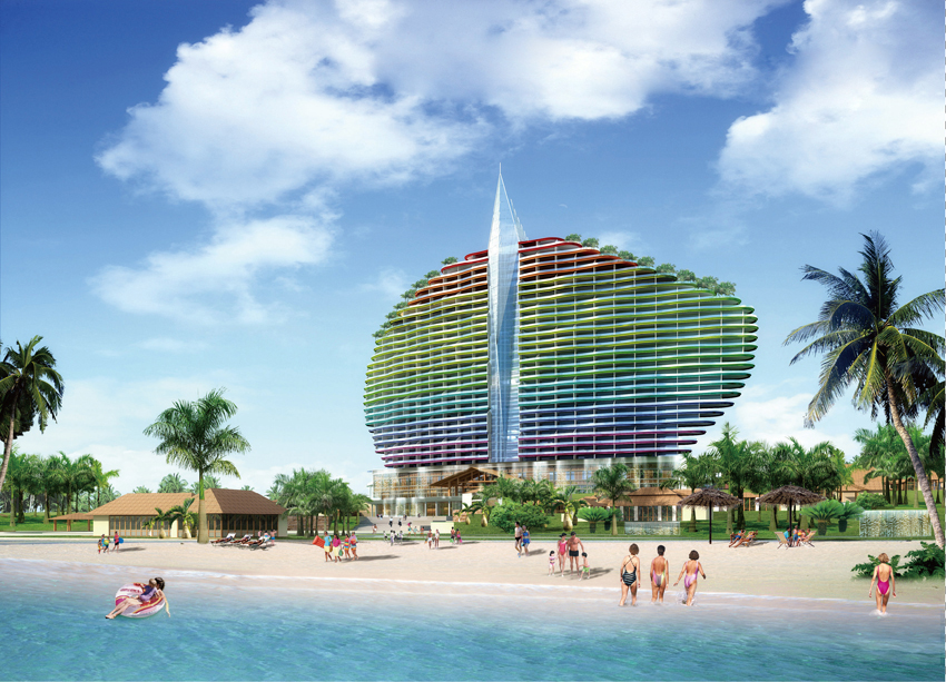 El hotel complejo turístico de la corona de la belleza en Hainan Sanya