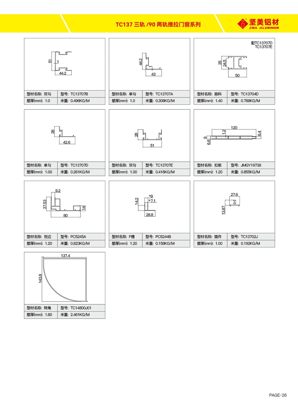 TC137三軌／90兩軌推拉門(mén)窗系列