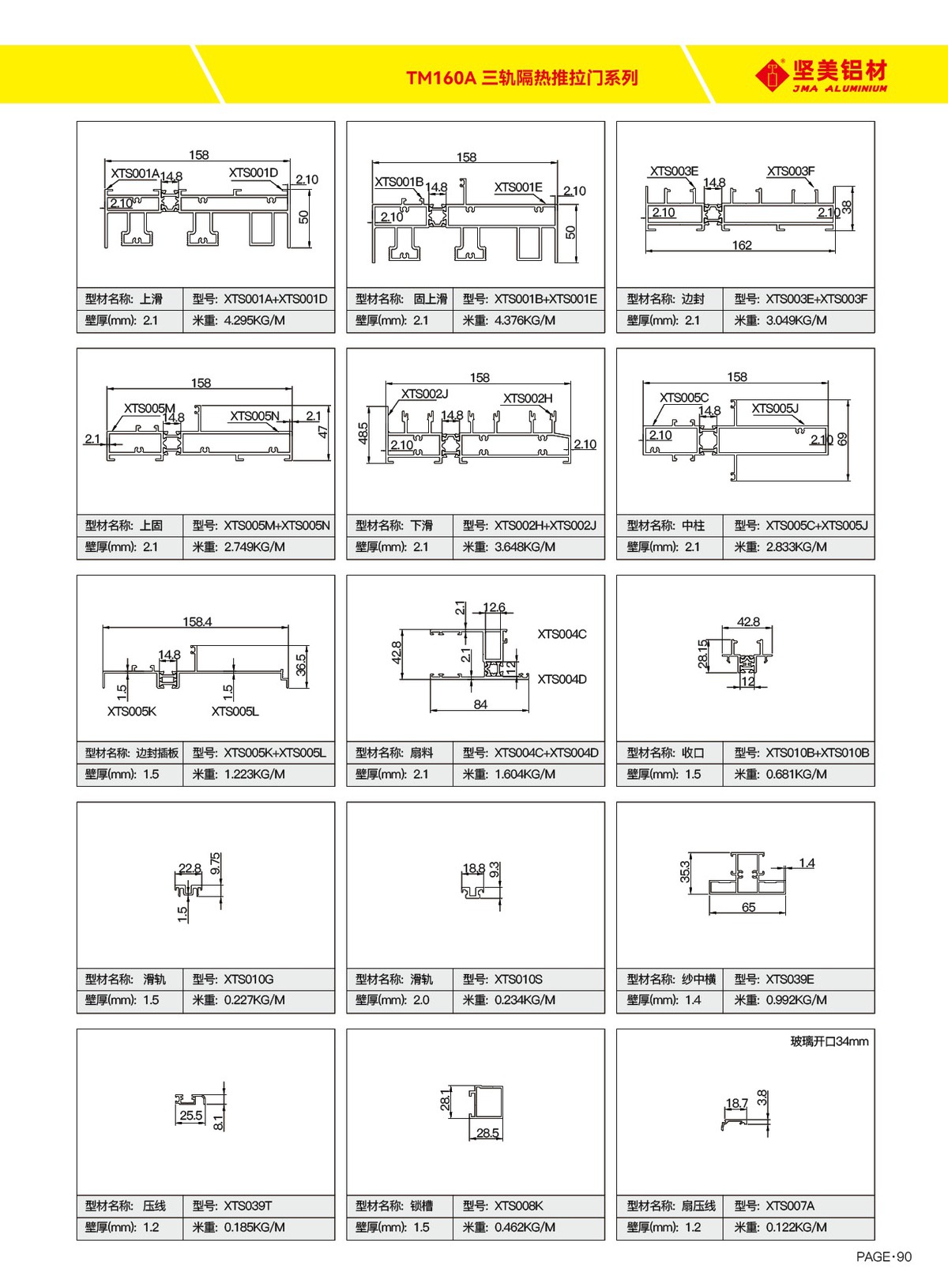 TM160A 三軌隔熱推拉門(mén)系列